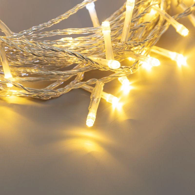 Гирлянда светодиодная "Нить" 20м 150LED тепл. бел. 3.4Вт 230В IP44 эффект мерцания провод прозр. Neon-Night 305-566 1