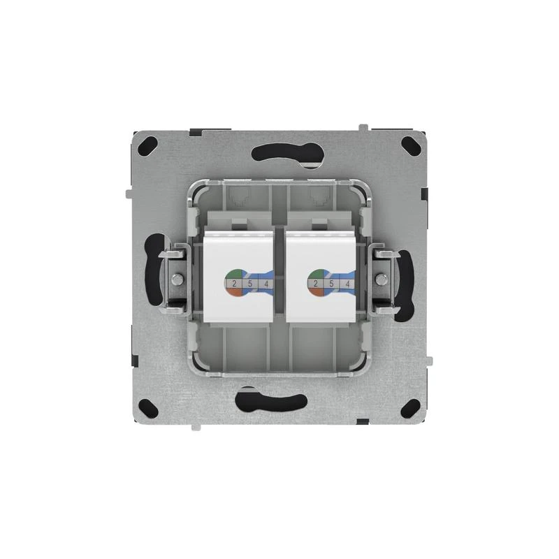 Розетка компьютерная 2-м KANT RJ45 кат.6A без шторки черн. уголь DKC 7012674 2