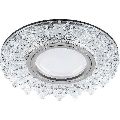 Светильник встраиваемый с LED подсветкой Feron CD944 потолочный MR16 G5.3 прозрачный, хром 32992