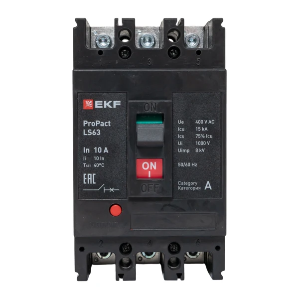 Выключатель автоматический 3п 10А 15кА LS63 ProPact EKF mccb-63-15-3-10-ls 4