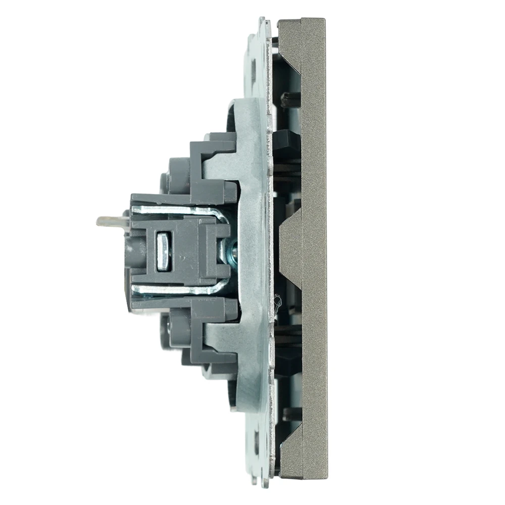 Розетка компьютерная 1-местная RJ-45 (механизм), STEKKER, серия Эмили, RST00-5117-09, антрацит, soft touch 49925 2