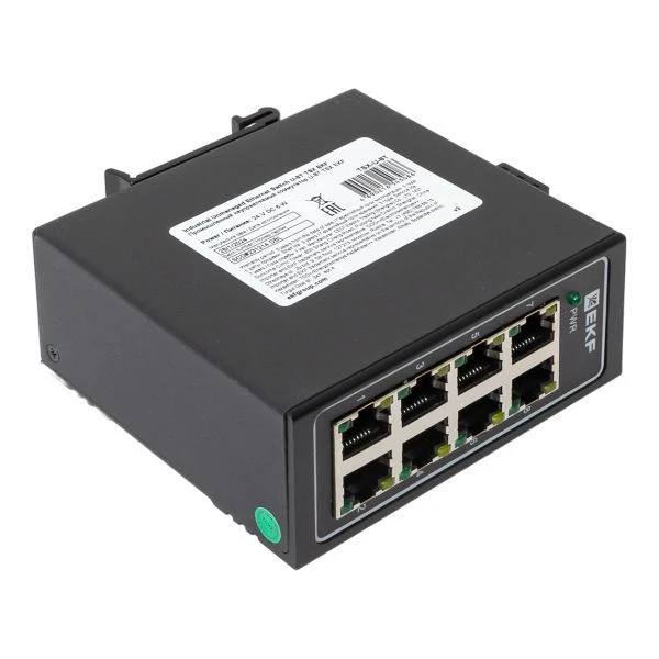 Коммутатор неуправляемый промышленный U-8T 8 портов 10/100Base-T(X) RJ45 монтаж на DIN-рейку TSX EKF TSX-U-8T 7