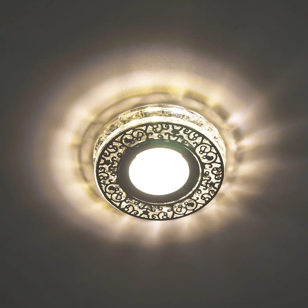 Светильник встраиваемый с белой LED подсветкой Feron C1010MO потолочный MR16 G5.3 прозрачный 28572 1
