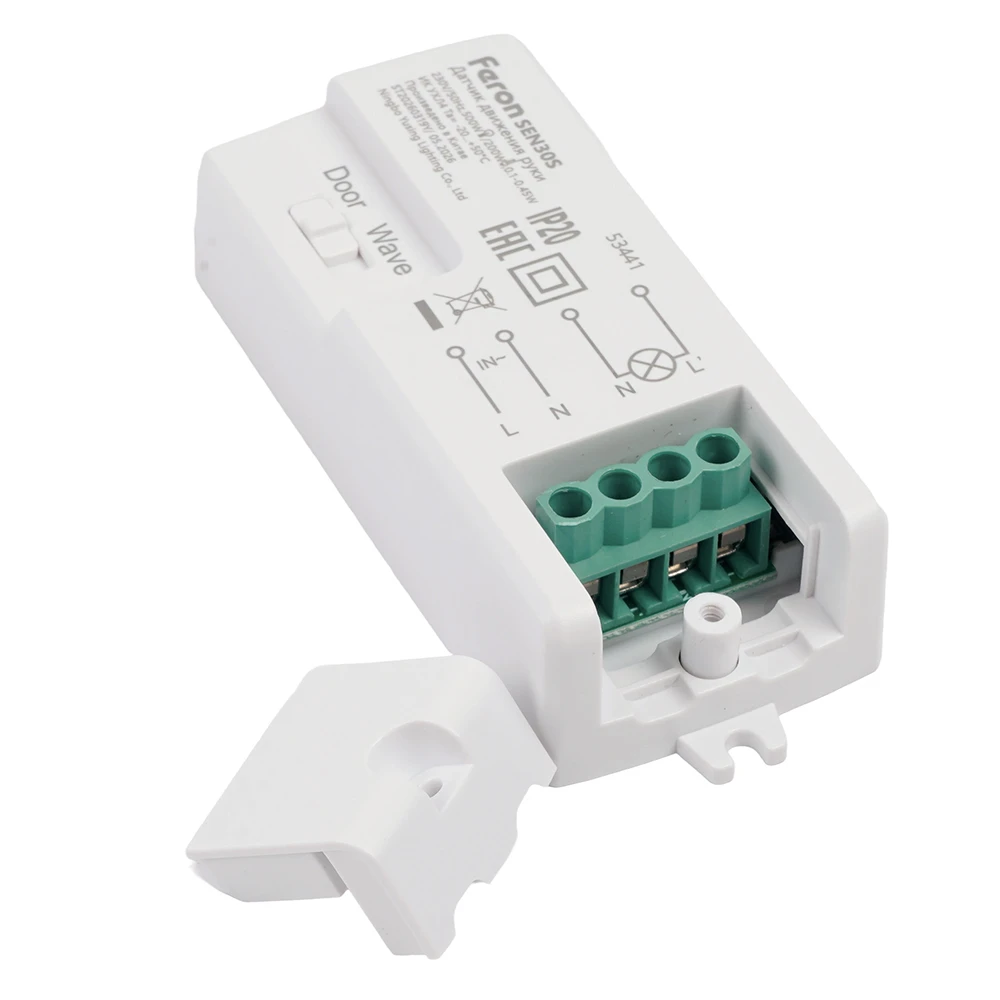 Датчик движения руки/на открывание двери 230V 500W 5-8см 30° белый с 1.5м кабелем SEN30S 53441 1