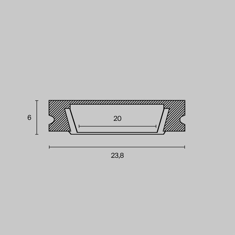 Профиль накладной 24х6 алюм. Maytoni ALM002S-2M 2