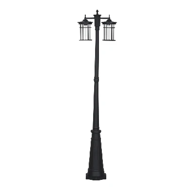 Светильник садово-парковый Feron PL768, столб 2*60W 230V E27, черный 51822