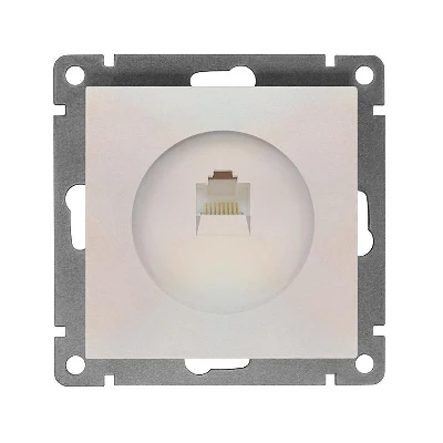 Розетка компьютерная 1-м СП Афина RJ45 кат.5E механизм жемчуж. Universal A0051-OBr