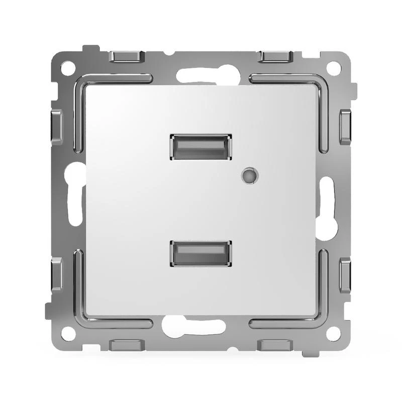 Розетка 2-м USB СП Pixel тип A+A 5В 1х2.1А 2х1.05А механизм бел. TOKOV ELECTRIC TKE-PX-2USB-C01 1