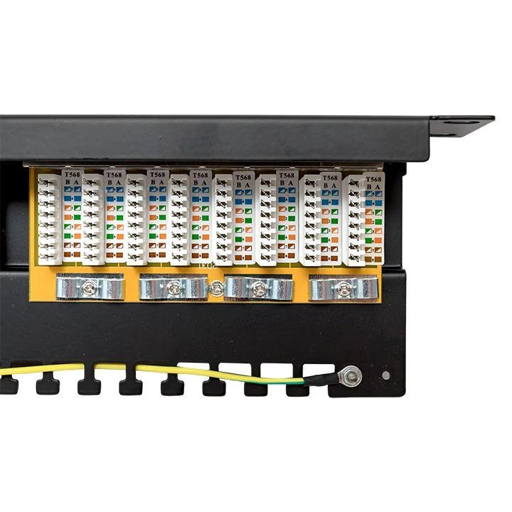 Патч-панель 19дюйм 1U кат.5E STP полн. экранир. 24 порта RJ45 Dual IDC с органайзером TERACOM PRO EKF TRP-PPNL-5ESTP-1U24 5