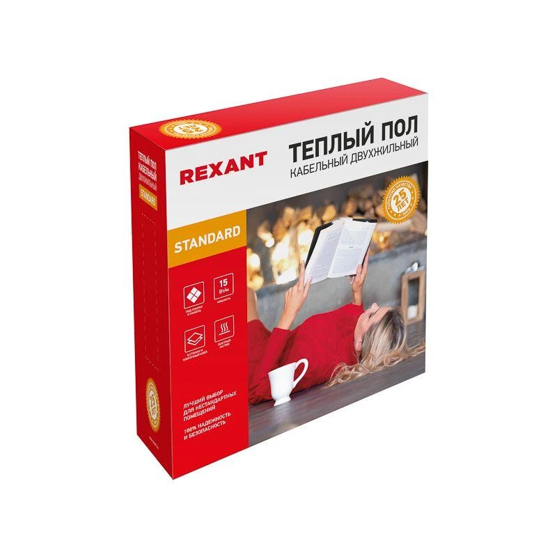 Комплект "Теплый пол" (кабель) двухжил. 450Вт 30м 2.7-3.8кв.м RND-30-450 в стяжку Rexant 51-0514-3 3