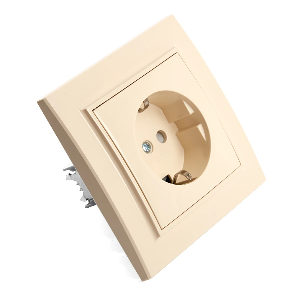 Розетка 1-местная с/з, STEKKER, PST16-9010-02, 250В, 16А с защитной шторкой, серия Эрна, слоновая кость 39236 2