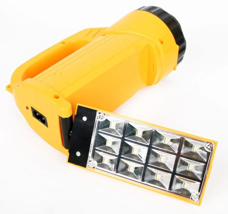 Фонарь аккумуляторный LED3819CSM 9LED + 12SMD 2 режима аккум. SLA 220В желт. Ultraflash 12860 1