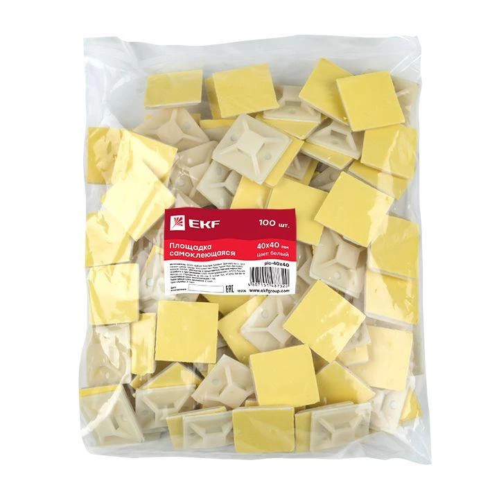 Площадка самоклеящаяся 40х40мм бел. (уп.100шт) EKF plc-40x40 5