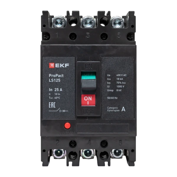 Выключатель автоматический 3п 25А 18кА LS125 ProPact EKF mccb-125-18-3-25-ls 4
