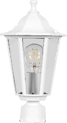 Светильник садово-парковый Feron 6103/PL6103 шестигранный на столб 60W E27 230V, белый 11055