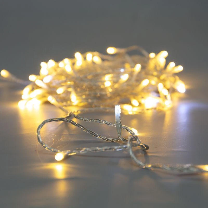 Гирлянда светодиодная "Нить" 20м 150LED тепл. бел. 3.4Вт 230В IP44 эффект мерцания провод прозр. Neon-Night 305-566 6
