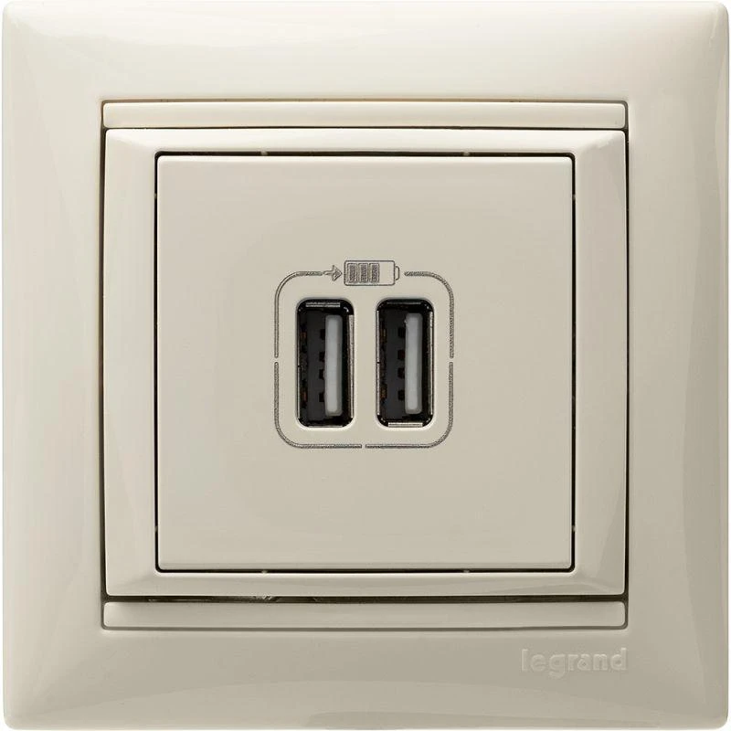 Розетка USB 2-м СП Valena сл. кость Leg 774170 6