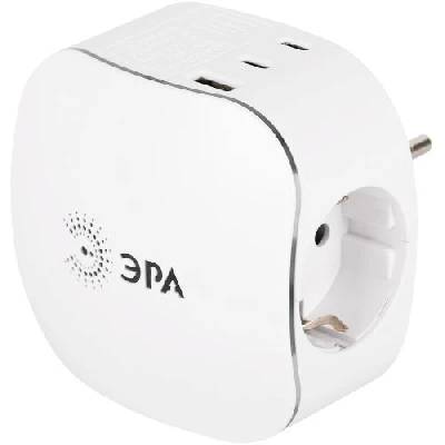 Разветвитель 3-м SP-3e-3USBAC-W + 3 USB A+C с заземл. со шторками 16А бел. Эра Б0069081