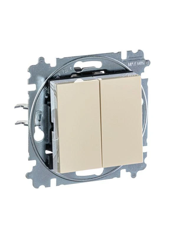 Переключатель 2-кл. СП Levit IP20 сл. кость/бел. ABB 2CHH595245A6017 2
