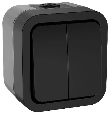 Выключатель 2-кл. ОП TORS TS105 10А IP55 графит IEK TS-V20-0-10-55-K53