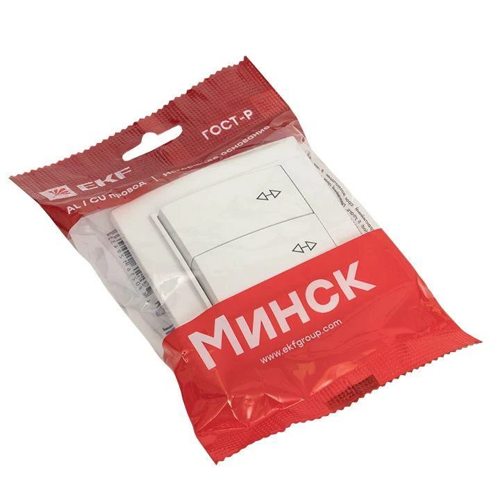 Переключатель проходной 2-кл. СП Минск 10А IP20 бел. Basic EKF ERV10-027-10 2