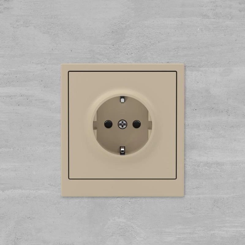 Розетка силовая KANT 2P+E защ. шторки ванильн. марципан DKC 7015003 5
