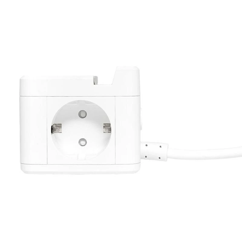 Удлинитель "Куб" 2х1.3м USB + 2Type C с быстрой зарядкой подставкой под телефон и ночником 1кв.мм EKF UBA-CUB-2-FC 14