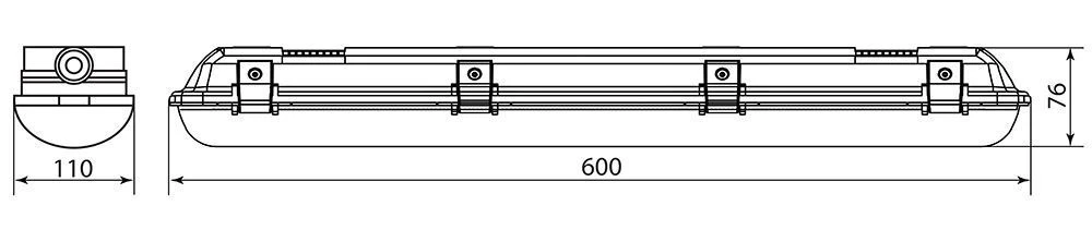 Светодиодный светильник 60LED 6400K 22W в пластиковом корпусе IP65, AL5043 27984 1