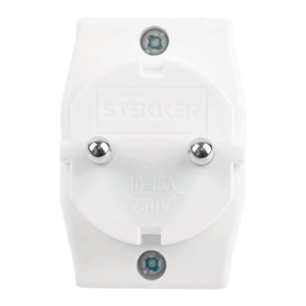 Разветвитель сетевой 3-местный компактный б/з STEKKER ADP10-16-20, 250В, 10A, IP20, белый 39006 4