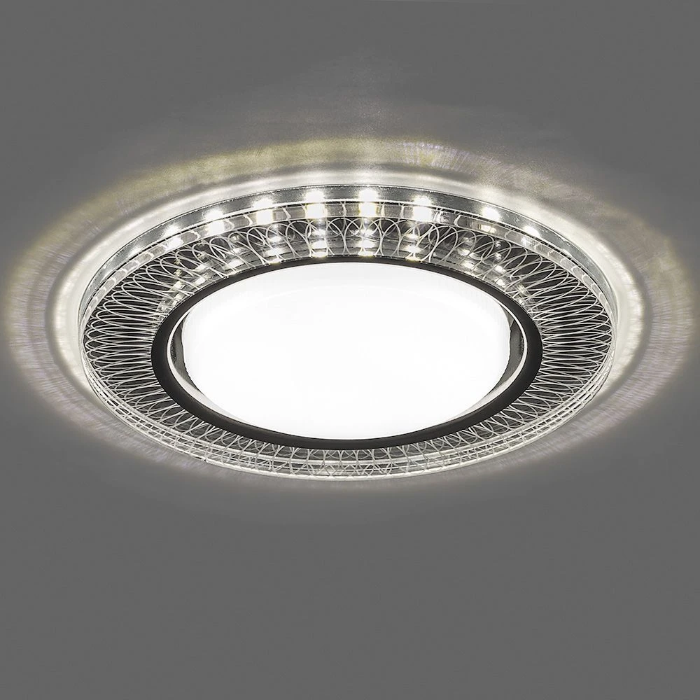 Светильник встраиваемый с белой LED подсветкой Feron CD4038 потолочный GX53 без лампы, прозрачный, хром 40505 1