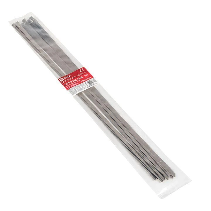 Хомут AISI 304 7.9х520 нерж. сталь FlexLock (уп.10шт) PROxima EKF plc-fl-tss-304-7.9x520-r 1