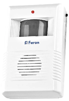 Звонок беспроводной с ИК-датчиком движения Feron 005-B Электрический 36 мелодий белый/серый с питанием от батареек 23690