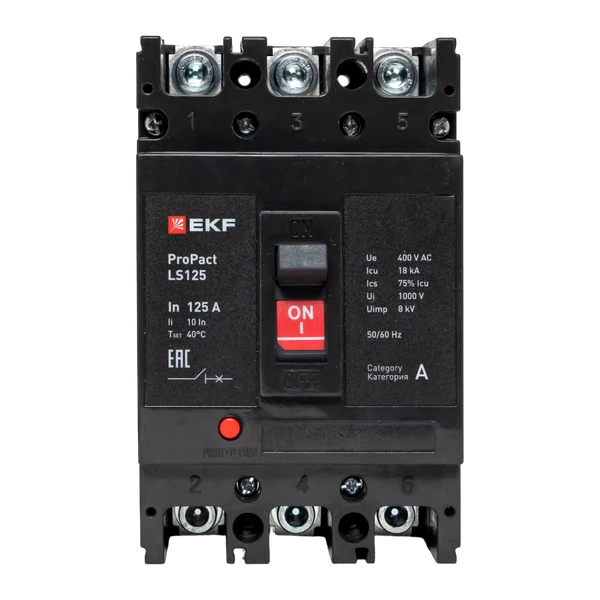 Выключатель автоматический 3п 160А 18кА LS125 ProPact EKF mccb-125-18-3-160-ls 1