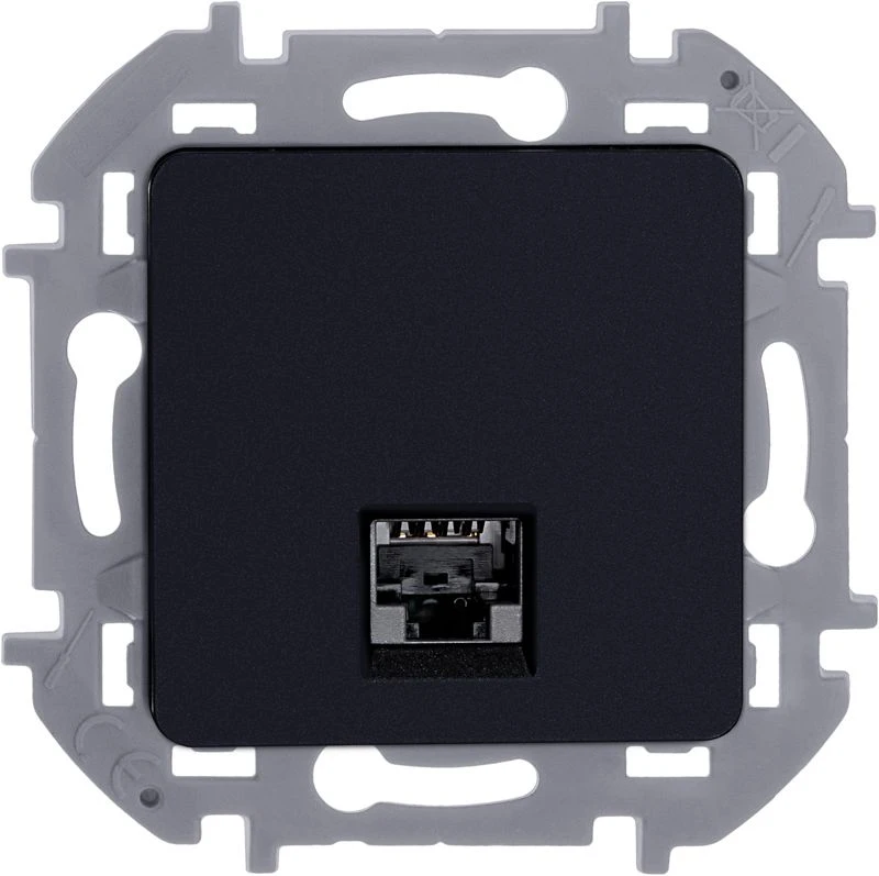 Розетка компьютерная СП Inspiria RJ45 кат.5E UTP IP20 антрацит IEK 673828 4