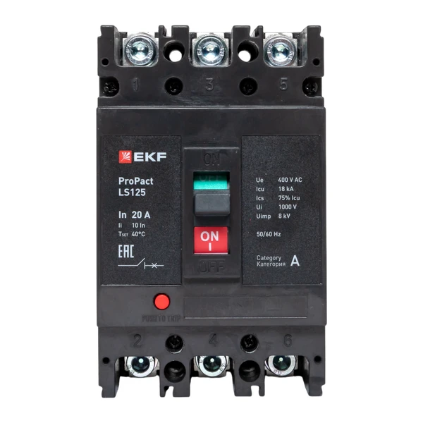 Выключатель автоматический 3п 20А 18кА LS125 ProPact EKF mccb-125-18-3-20-ls 4