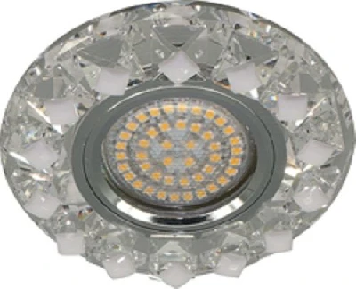 Светильник встраиваемый с белой LED подсветкой Feron CD7570 потолочный MR16 G5.3 прозрачно-белый 28575