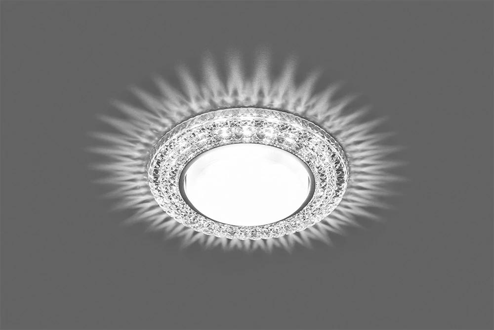 Светильник встраиваемый с белой LED подсветкой Feron CD4020 потолочный GX53 без лампы прозрачный 29473 7