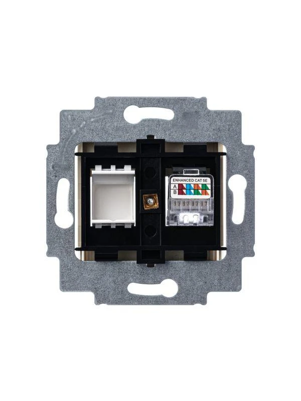 Розетка компьютерная Levit RJ45 кат.5E с заглушкой сл. кость ABB 2CHH295117A6017 2