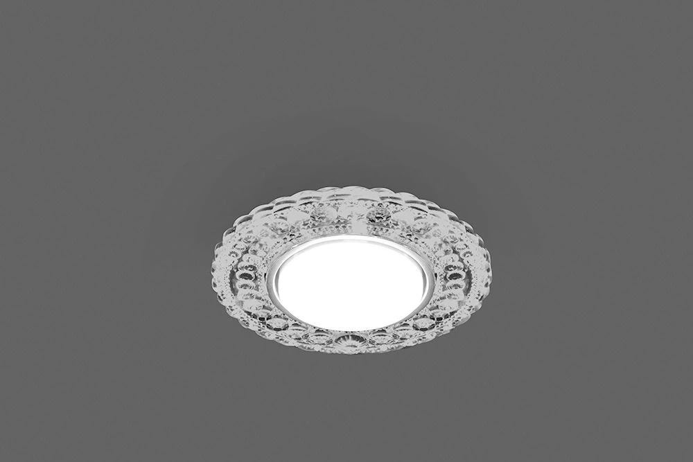 Светильник встраиваемый с белой LED подсветкой Feron CD4024 потолочный GX53 без лампы прозрачный 29538 2