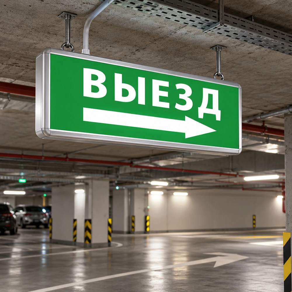 Самоклеящаяся этикетка INFO EL010 ВЫЕЗД/стрелка направо 330х120мм 53711 1