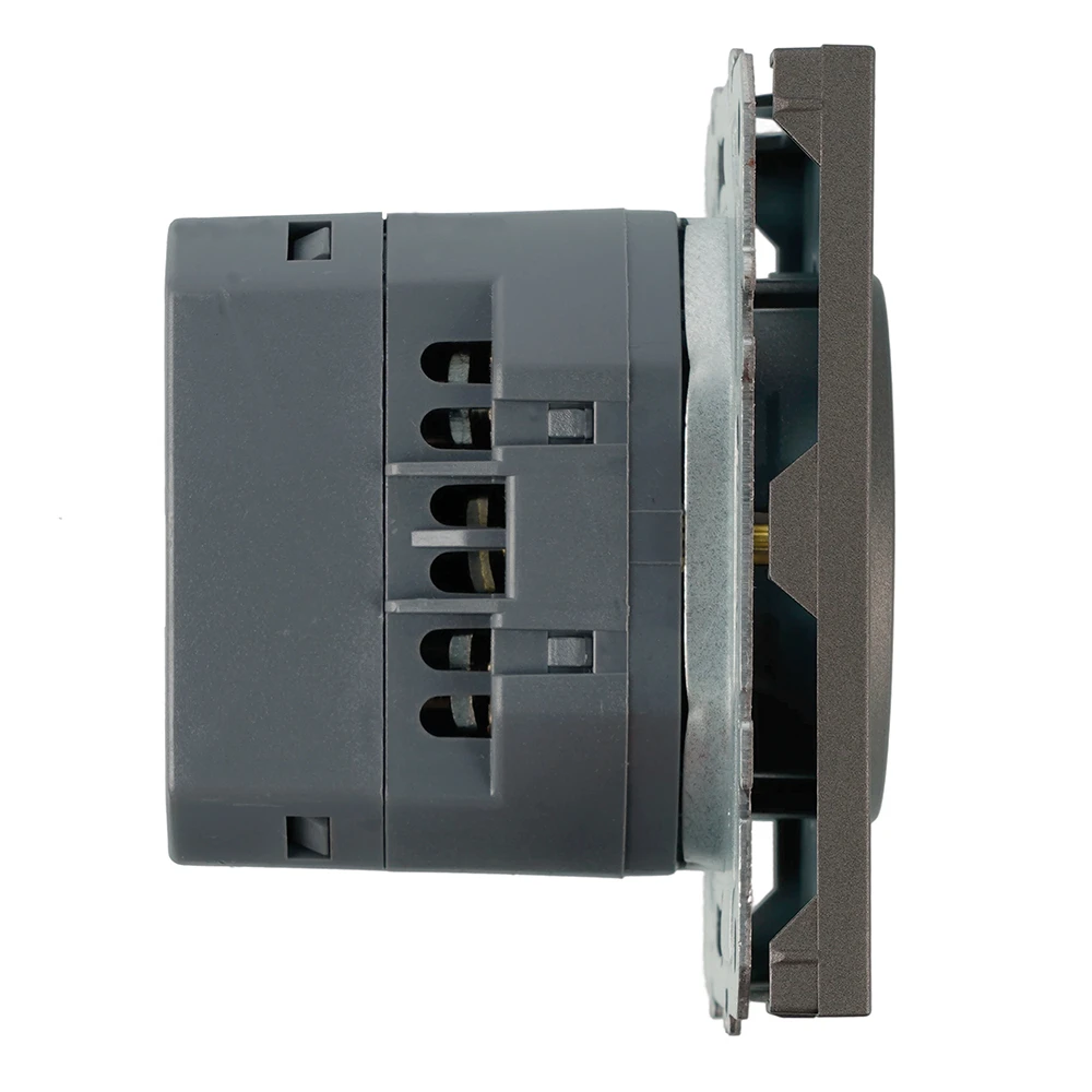 Розетка 1-местная з/ш с/з 16А + USB + Type C (механизм), STEKKER, 250В, 20W, серия Эмили, RST16-5119-09, антрацит, soft touch 50361 2