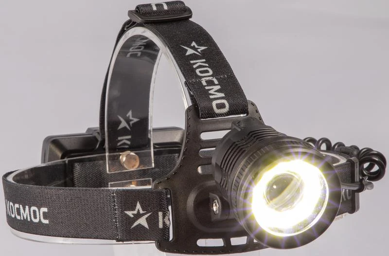 Фонарь налобный аккум. 10Вт P50 LED/Li-ion18650 2х1000мА.ч алюм. КОСМОС (KOC855Lit) 3