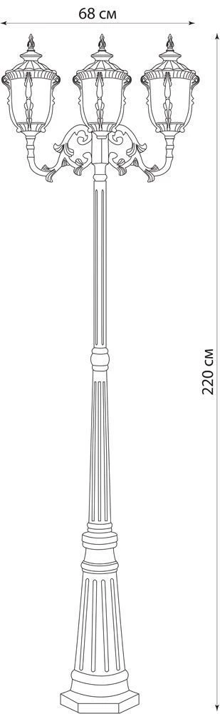 Светильник садово-парковый Feron PL5009 столб круглый 60W 230V E27, темно-коричневое золото 11499 2