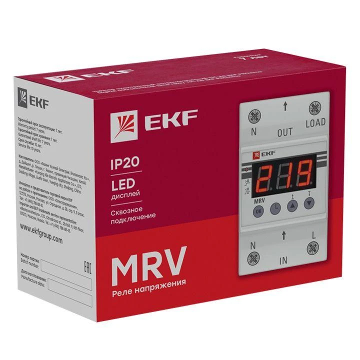 Реле напряжения с дисплеем MRV 32А PROxima EKF MRV-32A 2