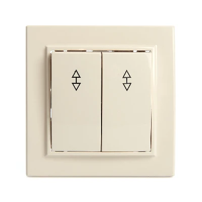 Переключатель 2-клавишный STEKKER PSW10-9008-02, 250В, 10А, серия Эрна, слоновая кость 39920