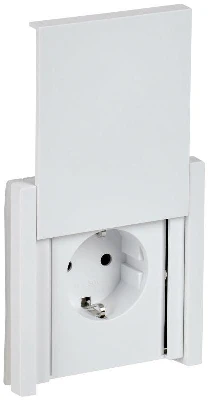 Розетка СП FORTE&PIANO16А IP44 FP219 с заземл. защ. шторки с крышкой безвинт. крепл. бел. IEK FP-R16-16-1-44-K01