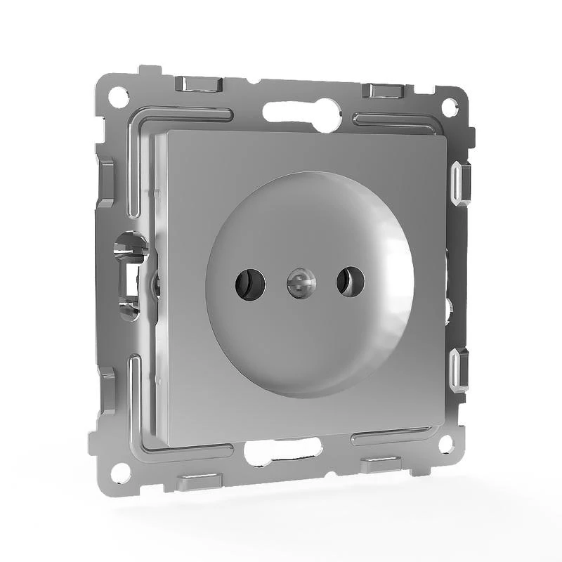 Розетка 1-м СП Pixel 16А IP20 без заземл. механизм алюм. TOKOV ELECTRIC TKE-PX-R1-C03 2