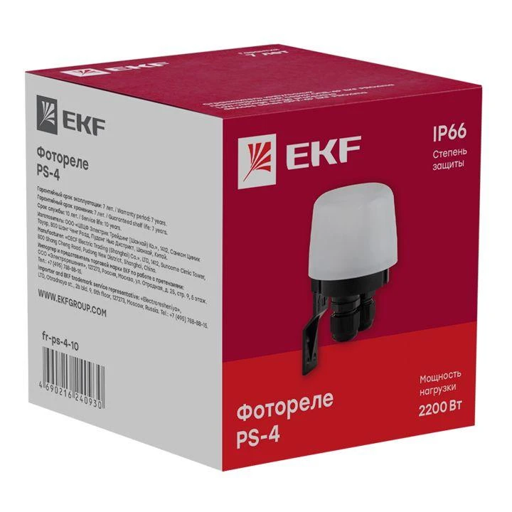Фотореле PS-4 10А 2200Вт IP66 PROxima EKF fr-ps-4-10 1