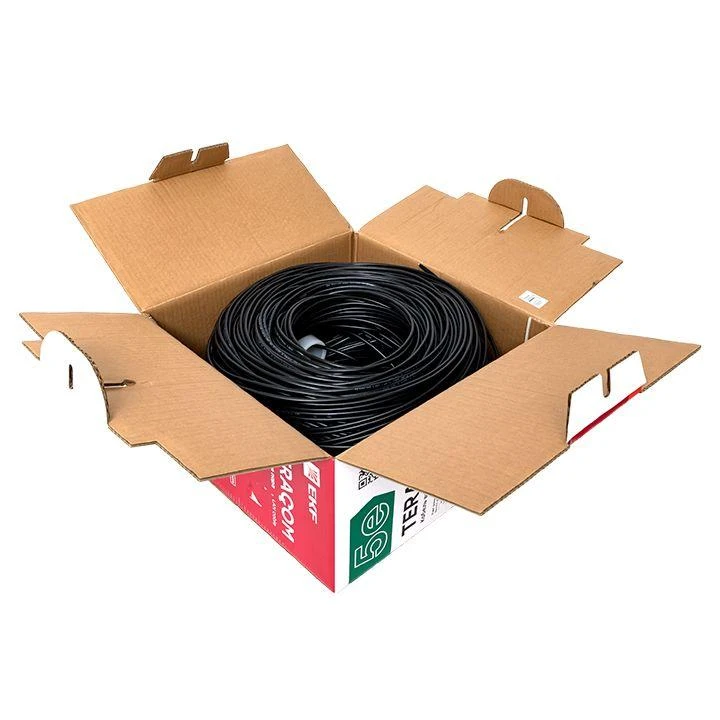 Кабель витая пара F/UTP кат.5E 4 пары solid внешн. LDPE черн. TERACOM EKF TRC-5EFTP-04PE-BK-OUT3 5