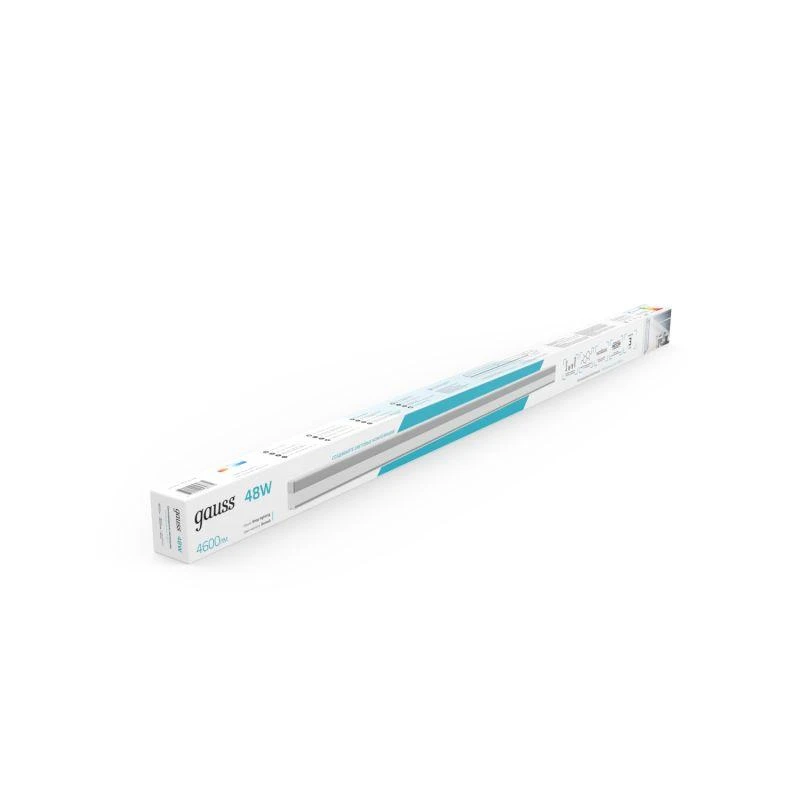 Светильник светодиодный Shop Lighting 48Вт 4000К IP40 4600лм 1180х70х55мм ДПО подвесной линейный матов. рассеив. бел. GAUSS 883525248 3